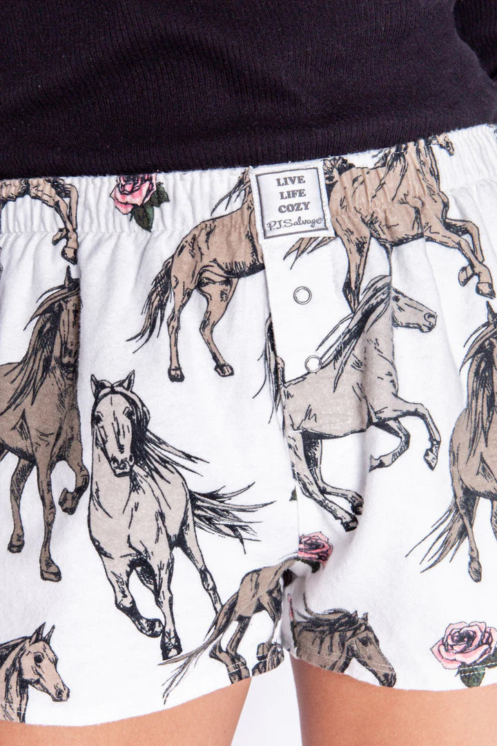 Horses Flannel Shorts