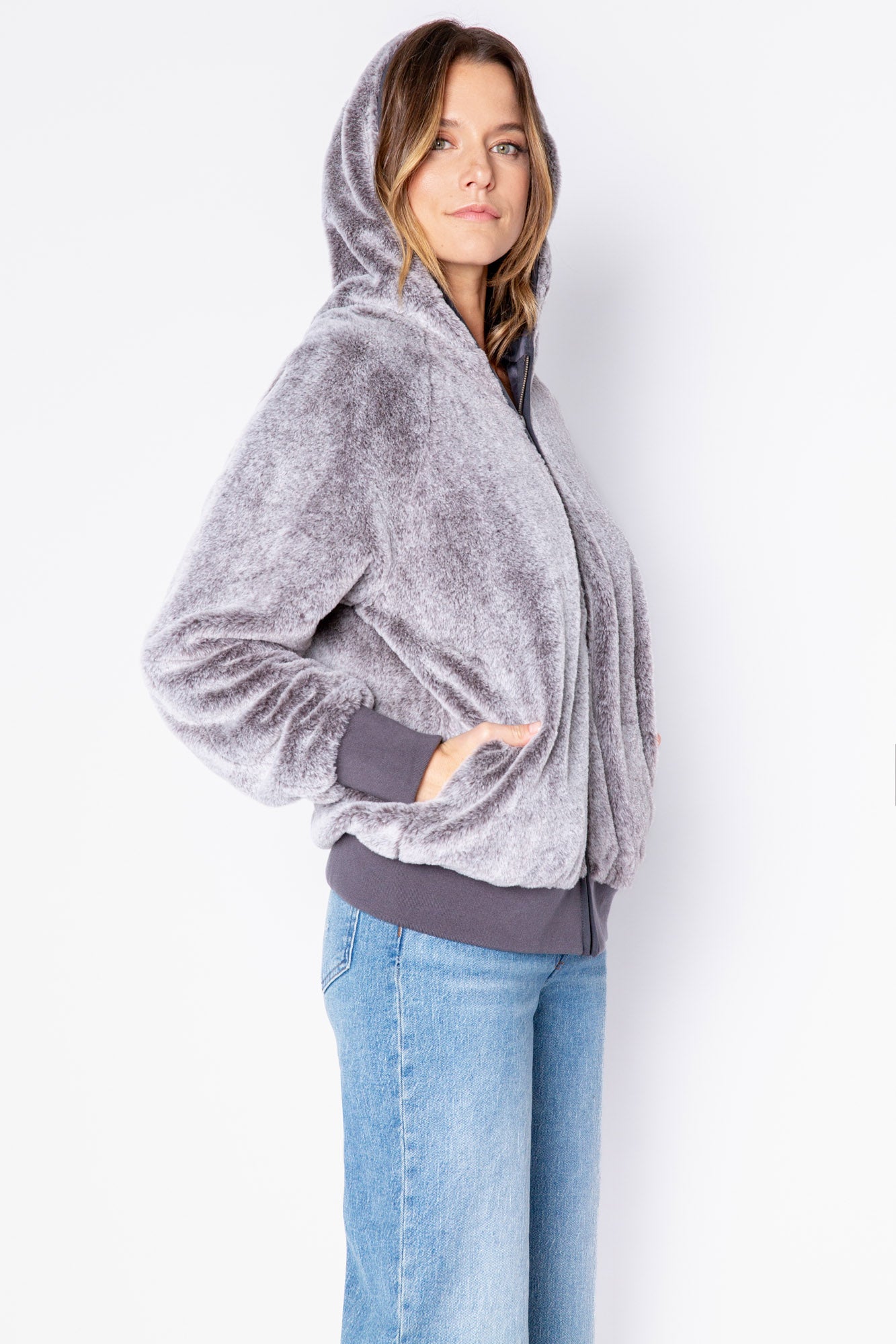 Frosted Faux Fur Jacket