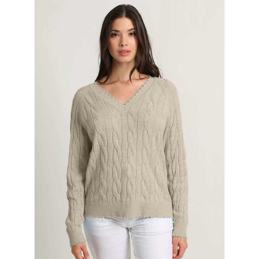 Cotton Frayed Cable Long Sleeve