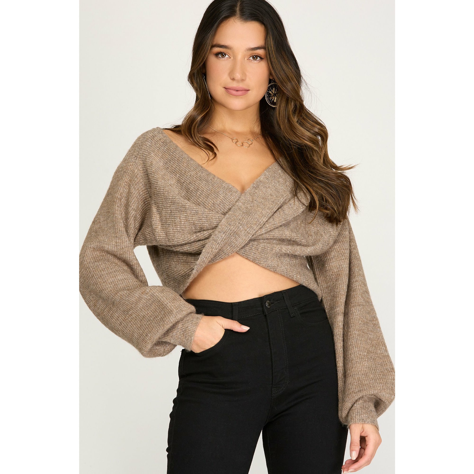 Twist Front Sweater Top