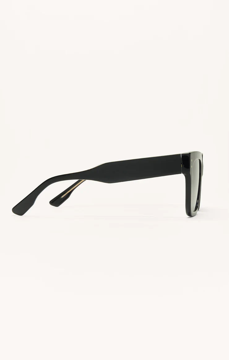 Brunch Time Sunglasses in Polished Black-Grey