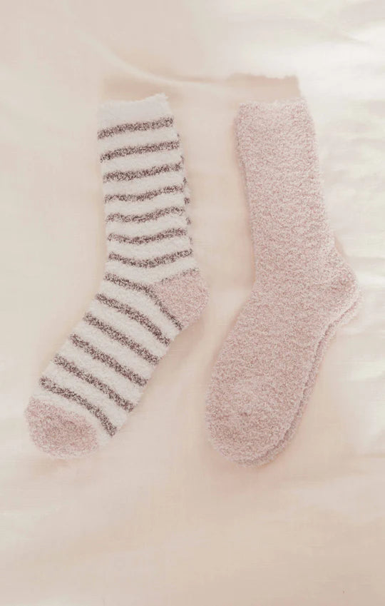 2-Pack Stripe Plush Socks