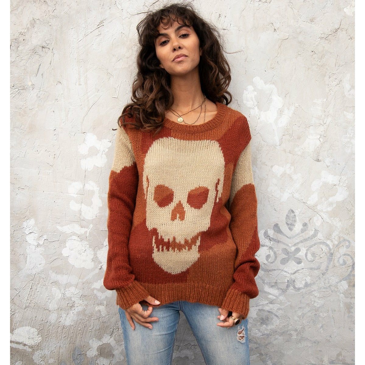 Reverse Camo Skull Sweater