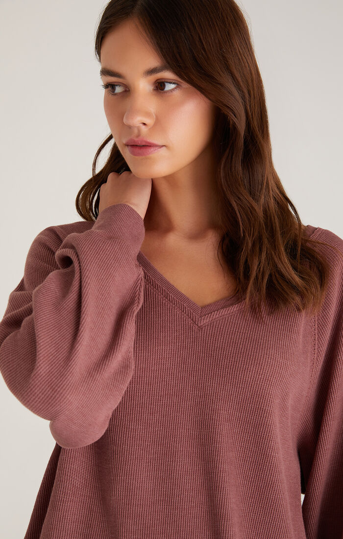 Frances Waffle Longsleeve Top