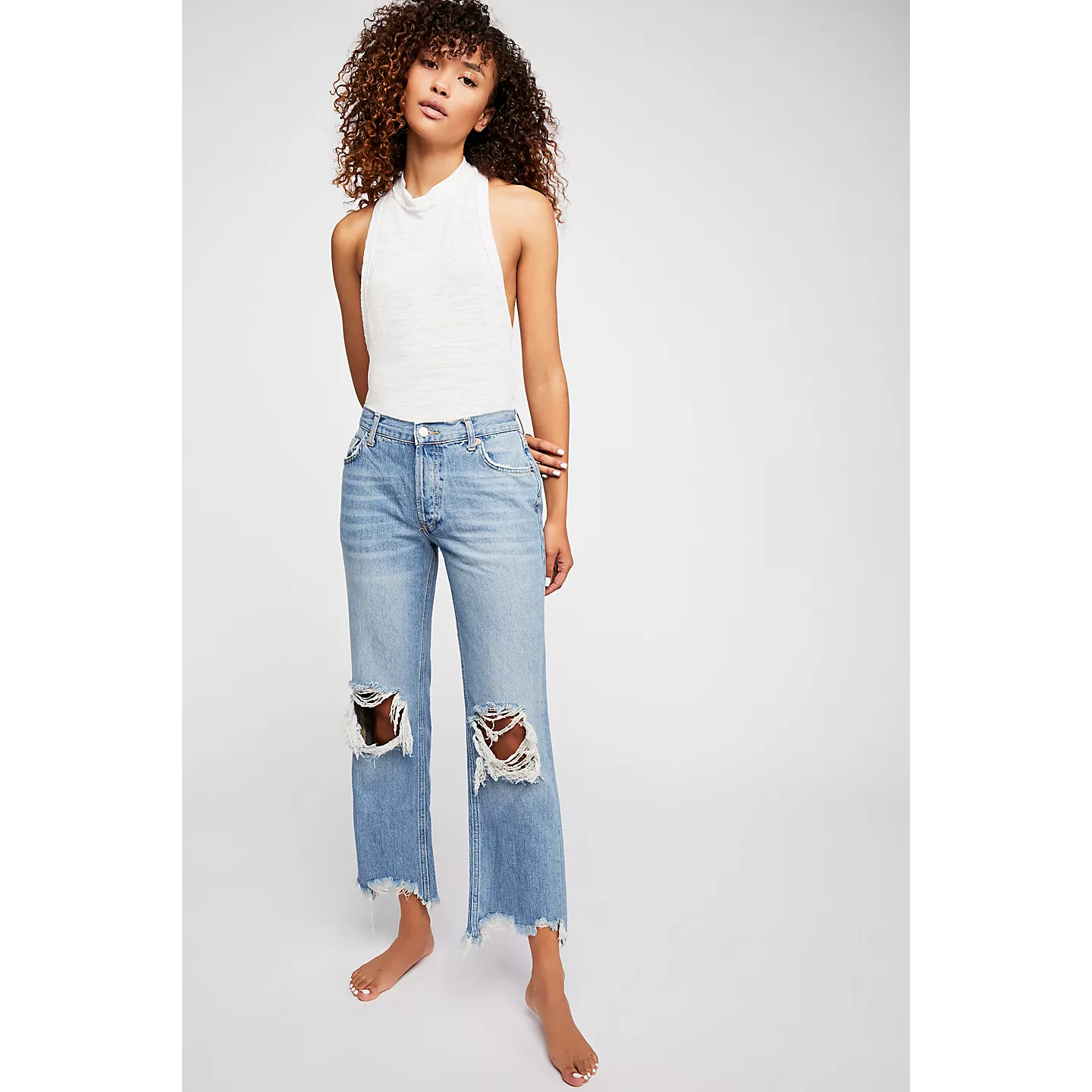 Maggie Mid-Rise Straight Leg Jeans