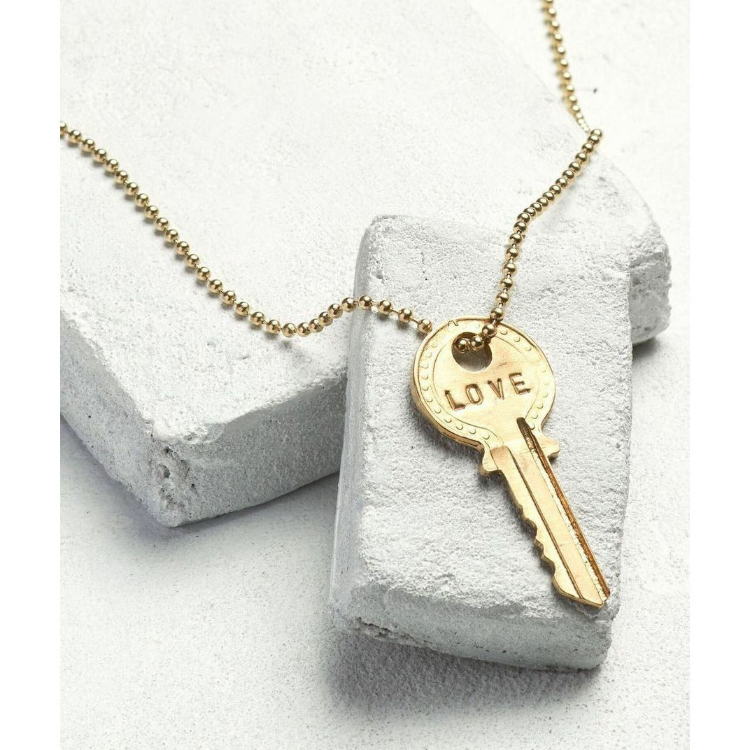 LOVE Classic Ball Chain Key Necklace Love