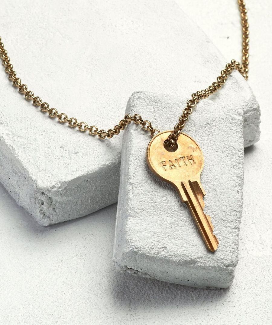 Classic Key Necklace in Antique Gold