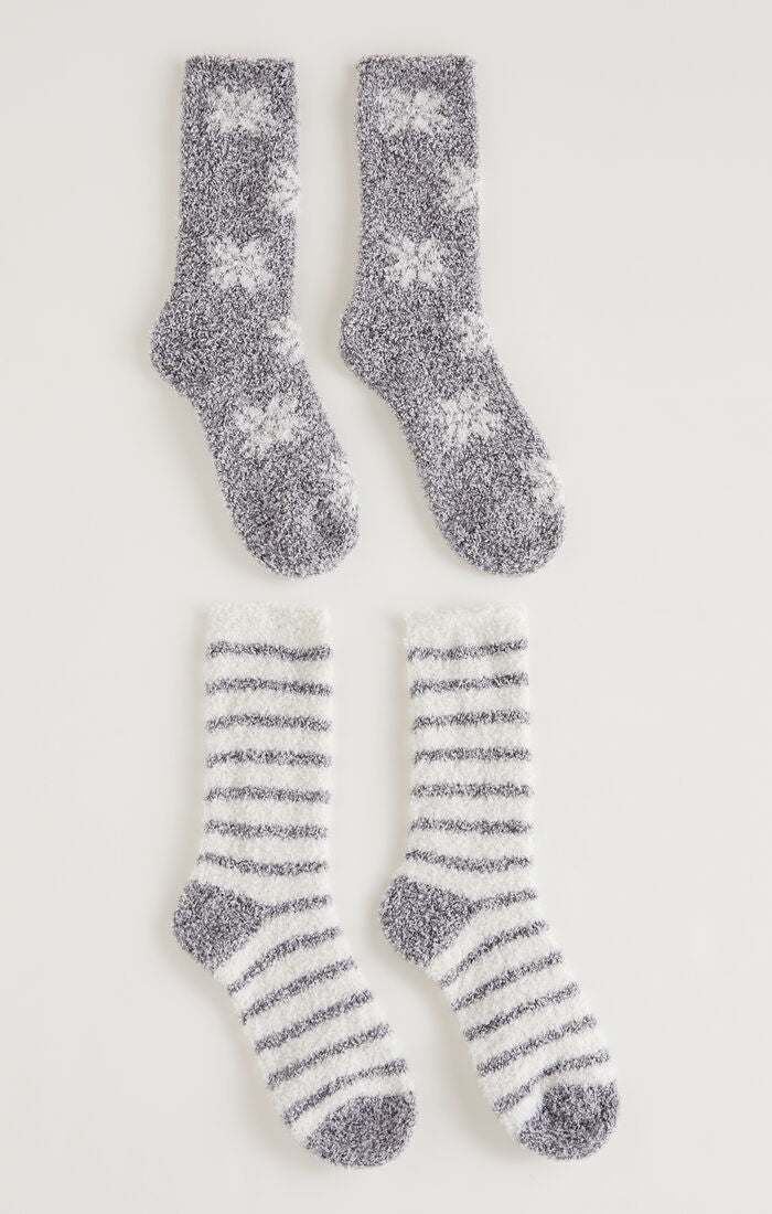 Snowflake Plush Socks 2 Pack