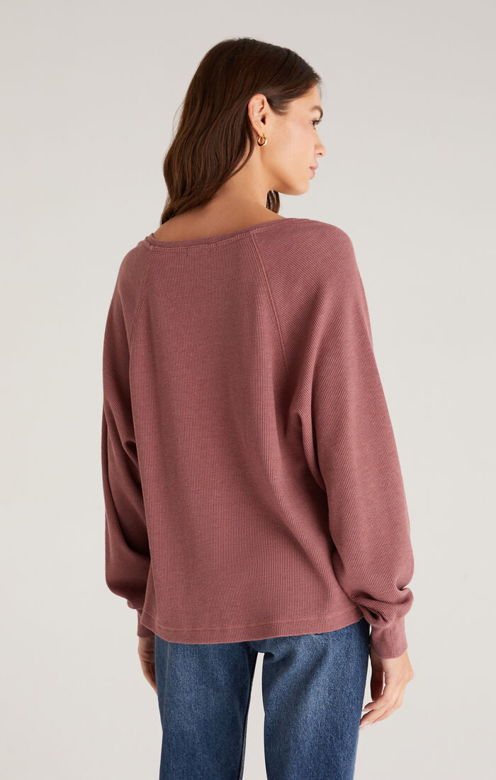 Frances Waffle Longsleeve Top