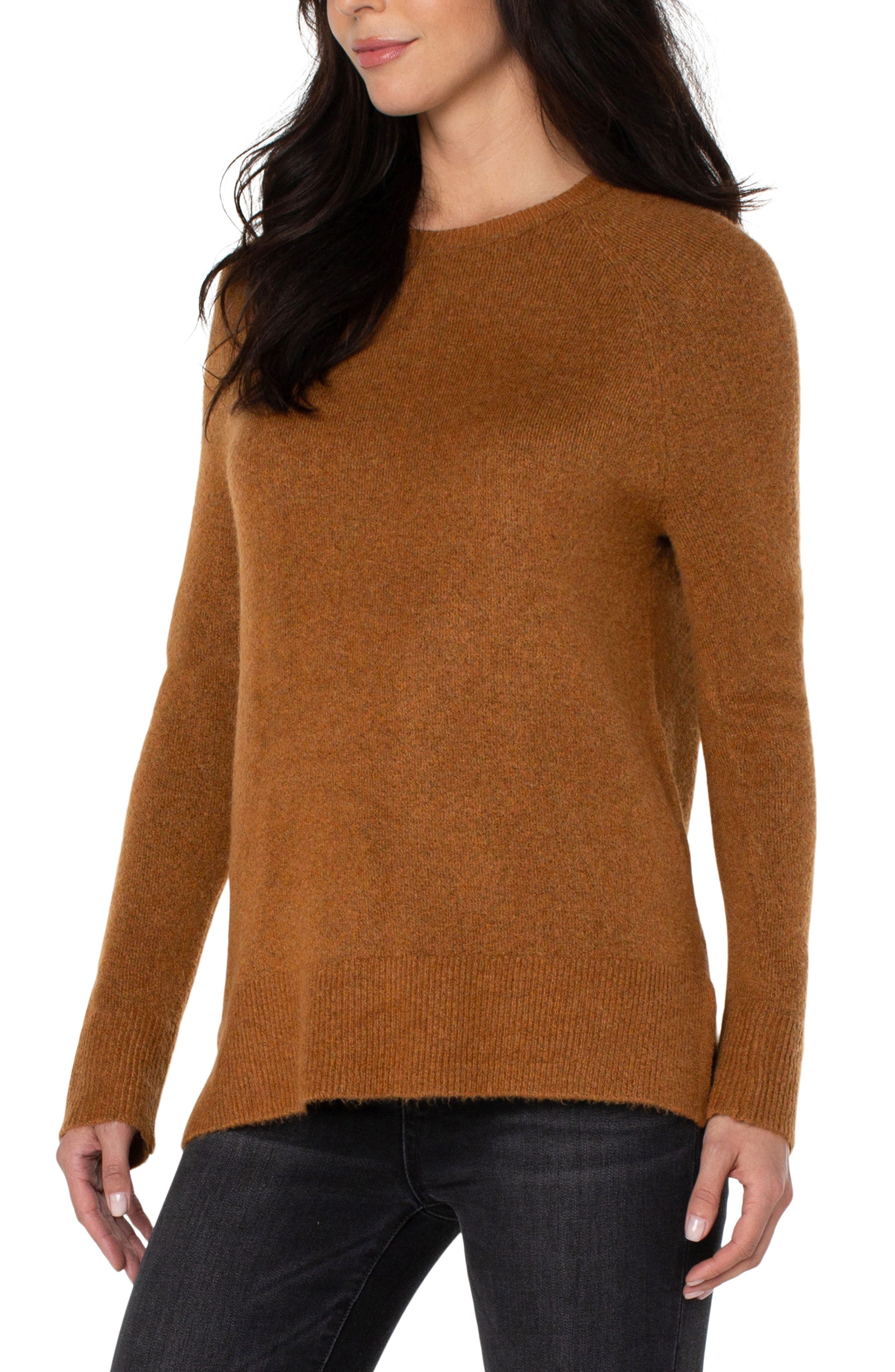 Raglan Sweater With Side Slit