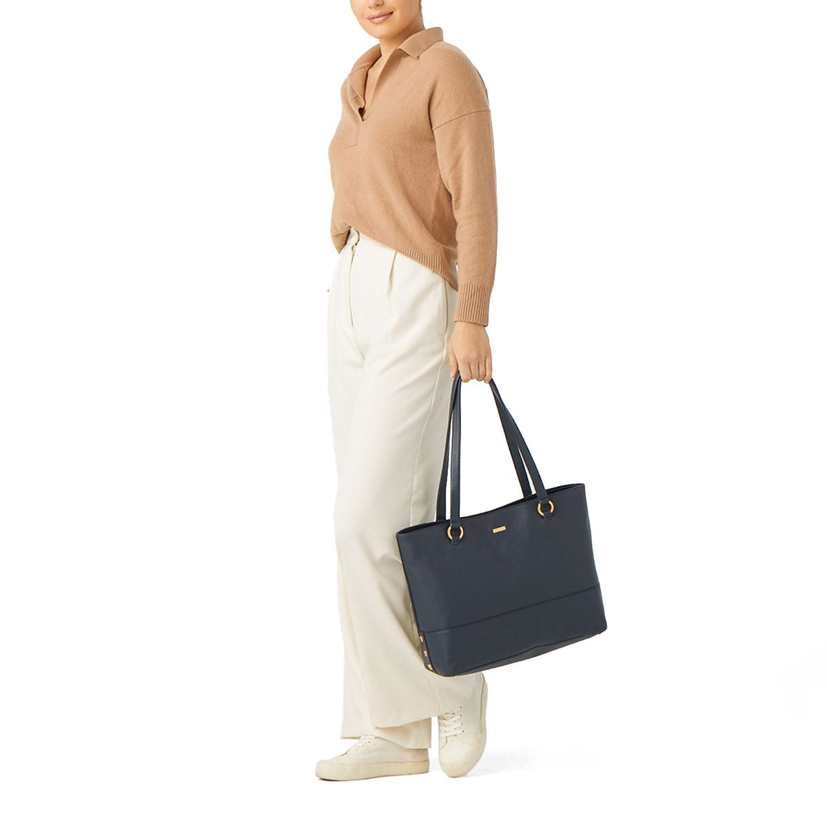 Andersen Tote in Navy Tides/Brushed Gold Craft